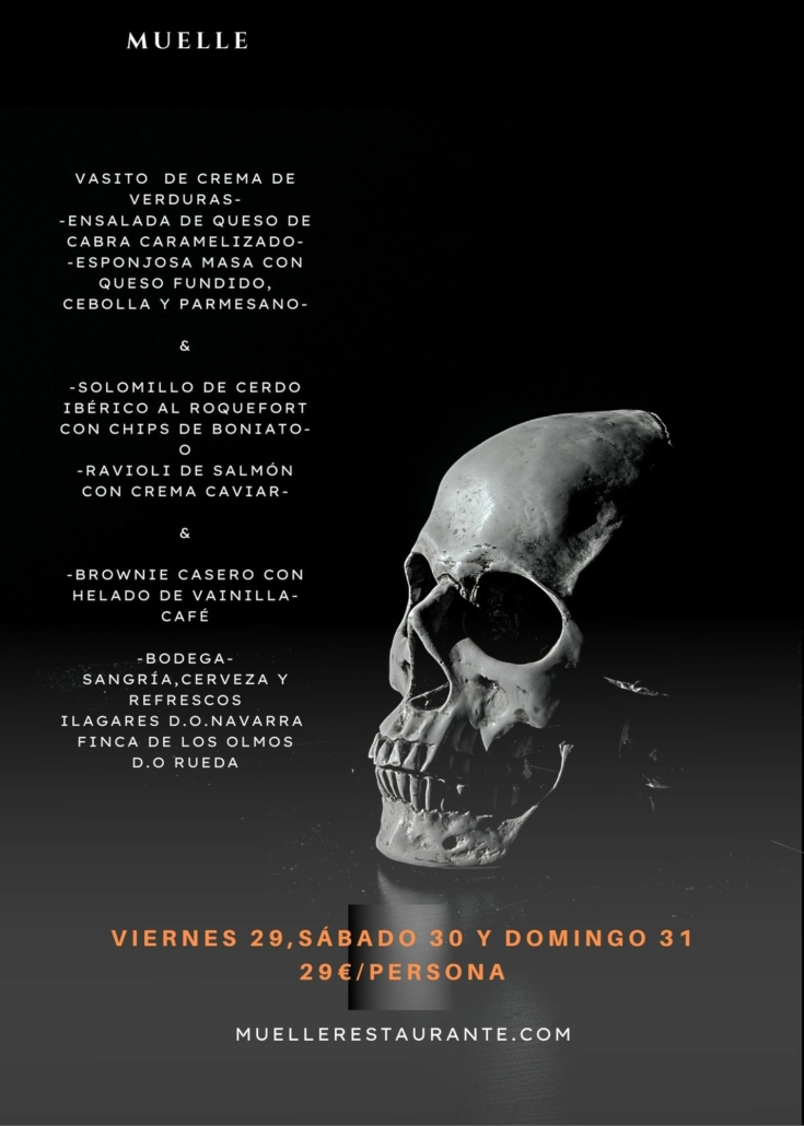 MENU HALLOWEEN RESTAURANTE MUELLE 2021