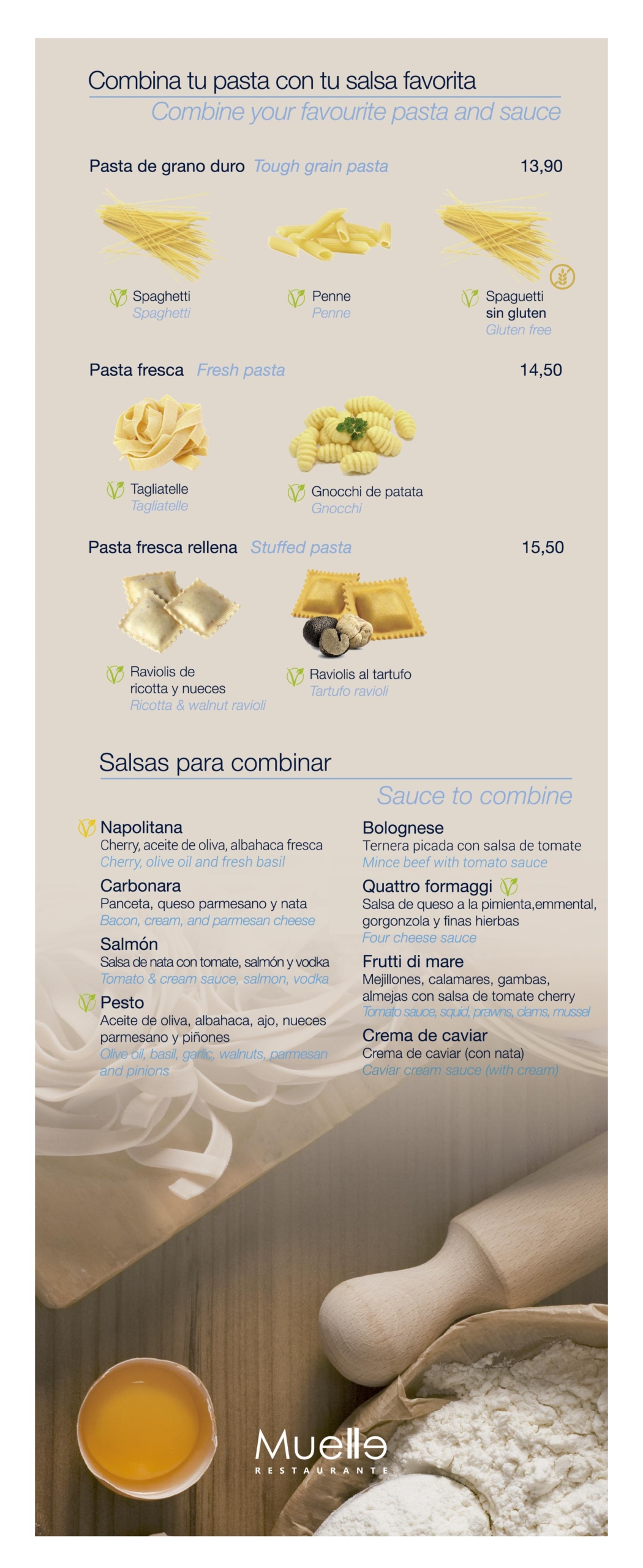 Menu Restaurante Muelle