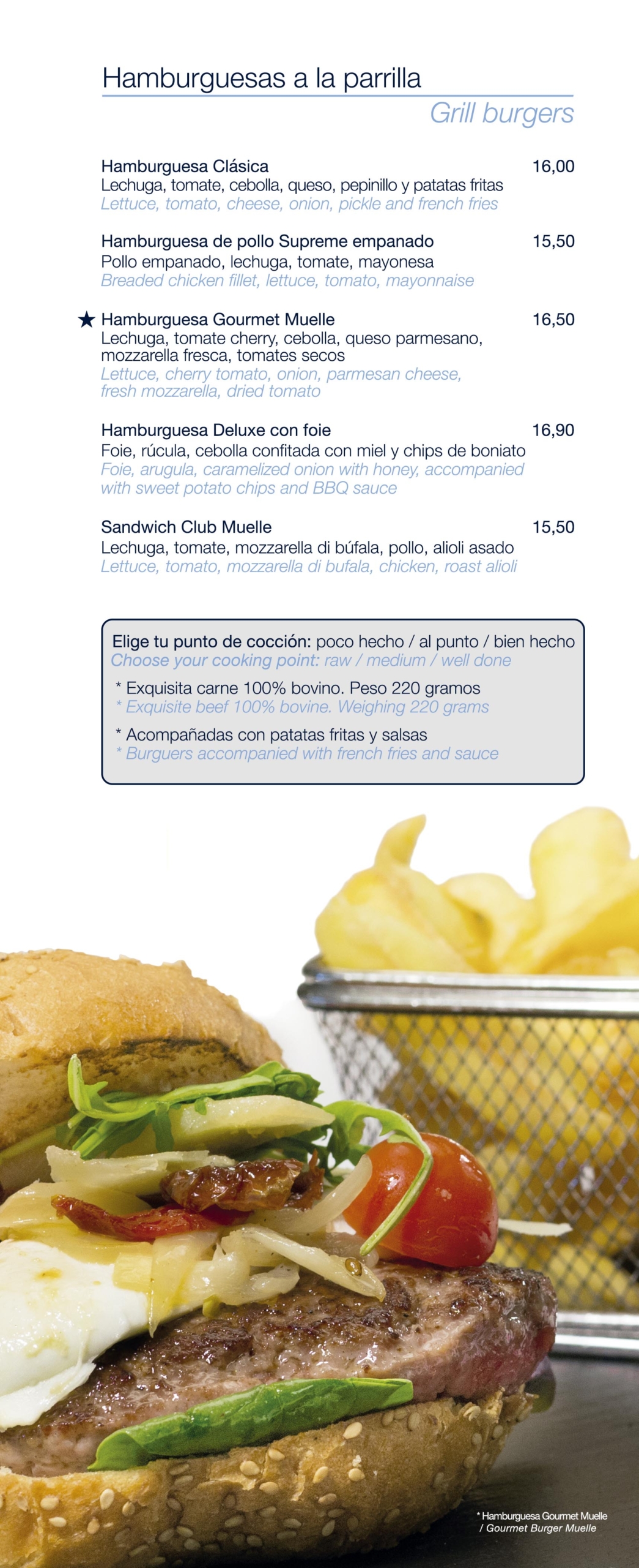 Menu Restaurante Muelle