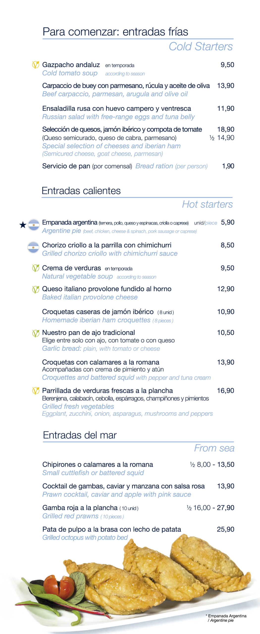 Menu Restaurante Muelle