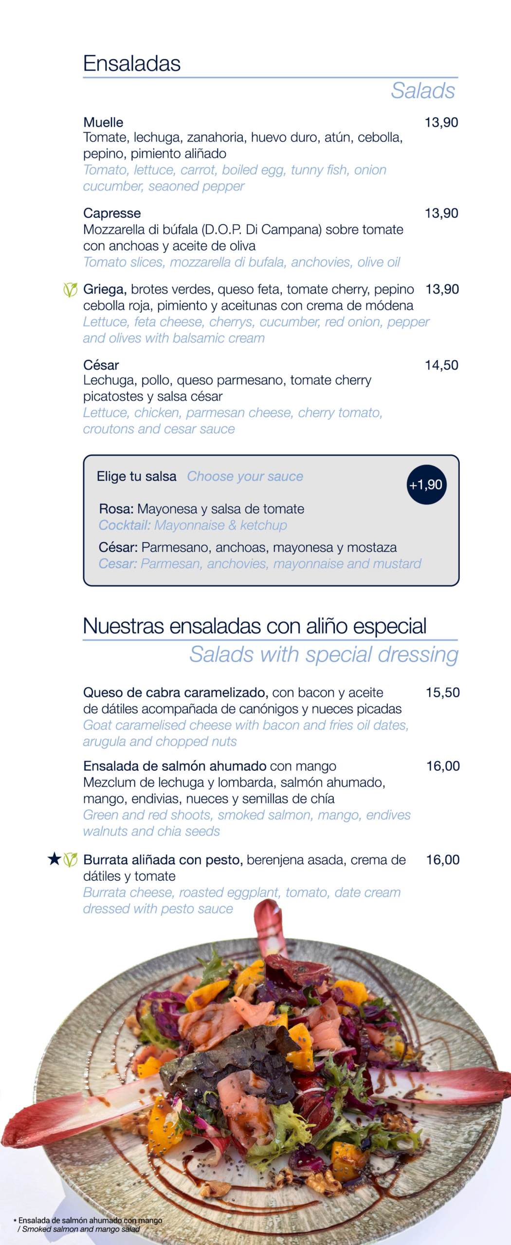 Menu Restaurante Muelle