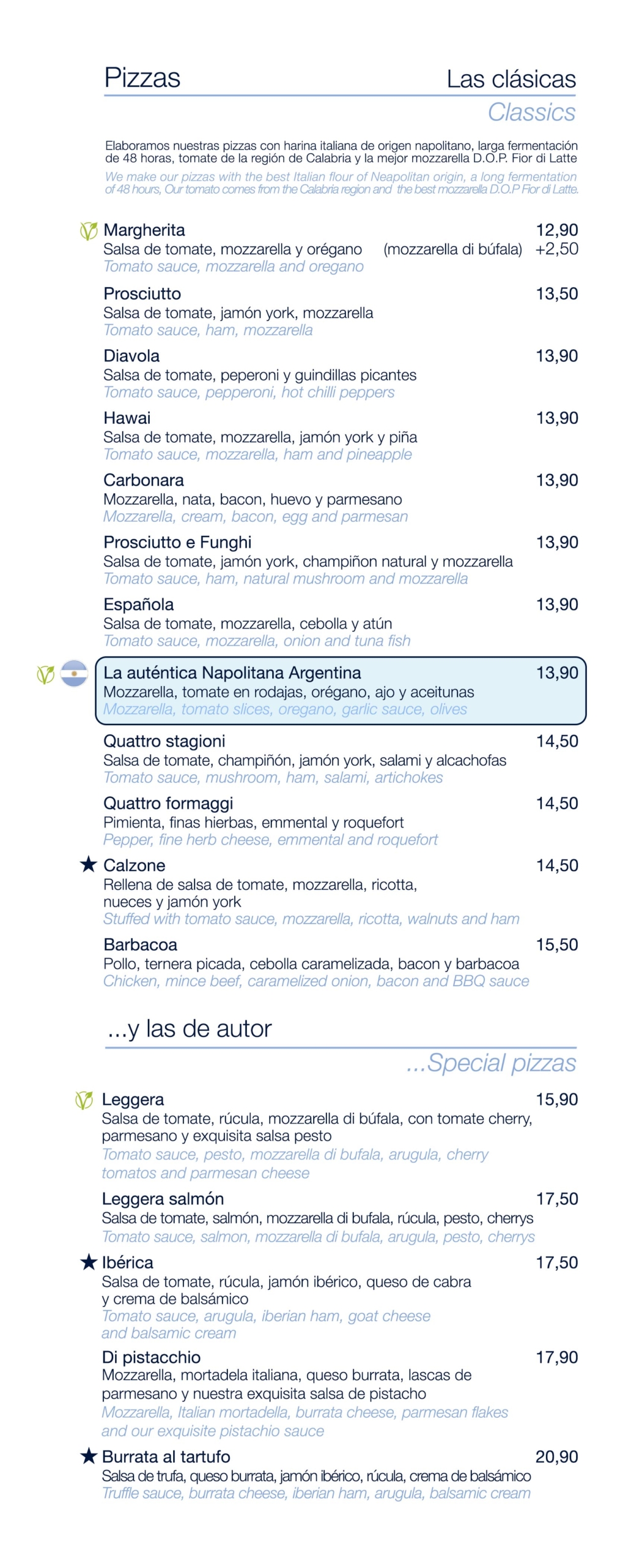 Menu Restaurante Muelle